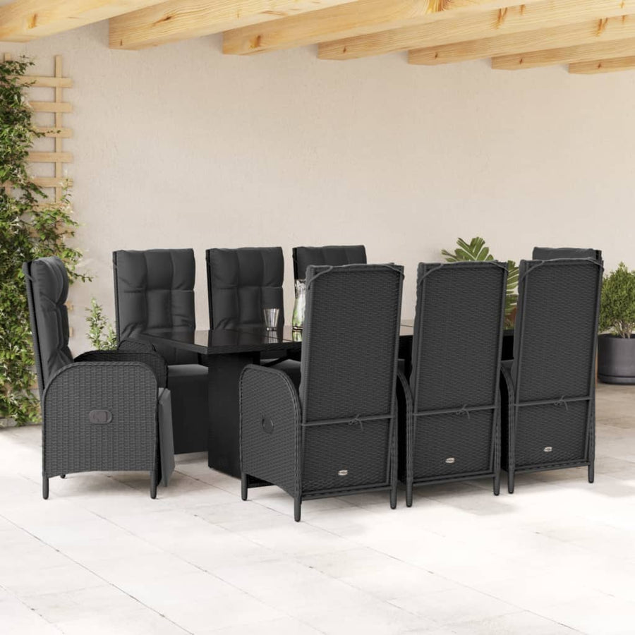 Set Mobilier De Grădină Cu Perne, 9 Piese, , Poliratan