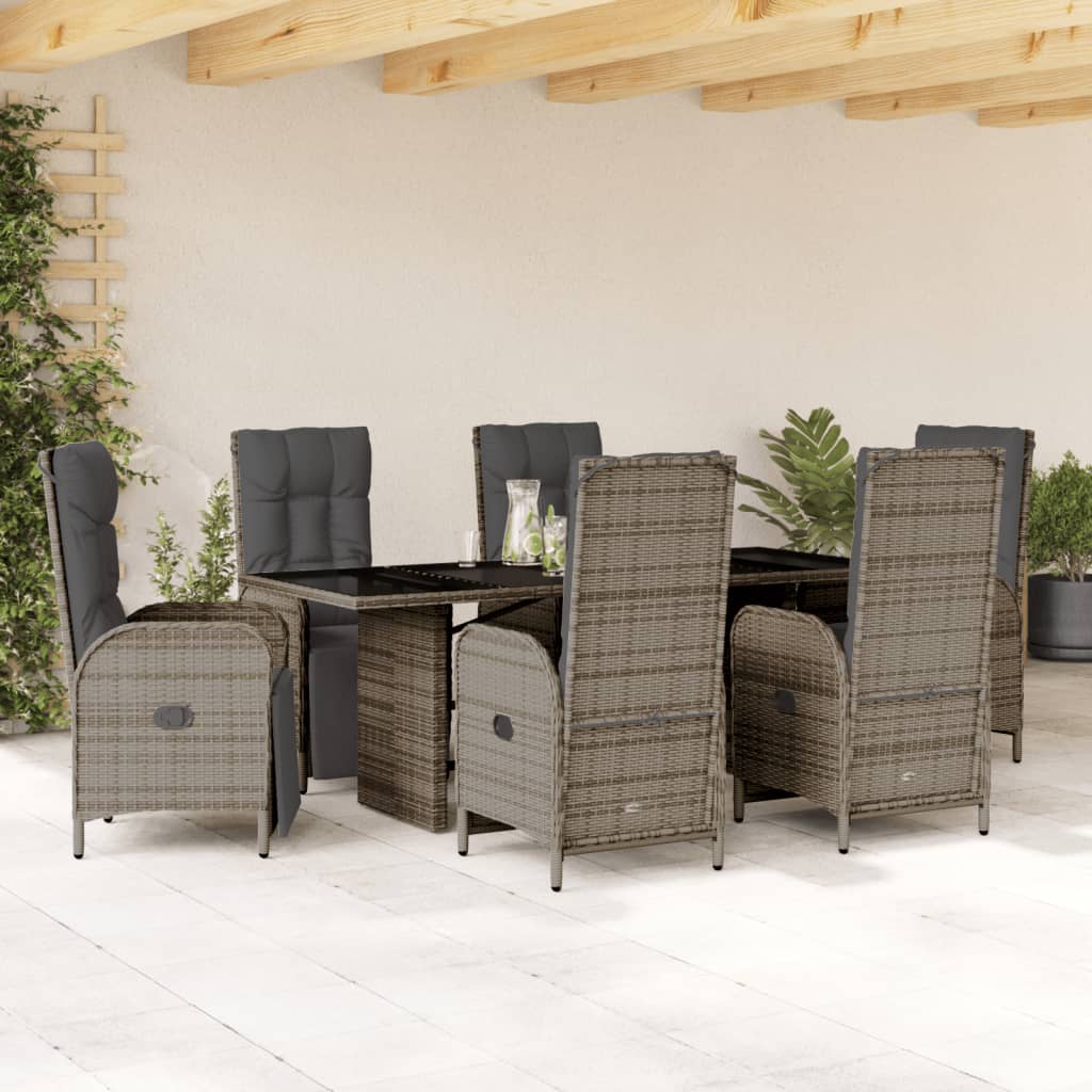 Set Mobilier De Grădină Cu Perne, 9 Piese, , Poliratan
