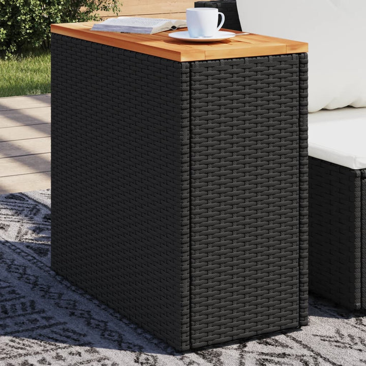 Masă Laterală Grădină, Blat Sticlă, Gri 58X27,5X55 Cm Poliratan