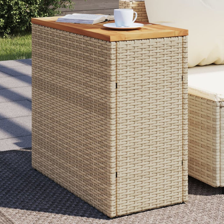 Masă Laterală Grădină, Blat Sticlă, Gri 58X27,5X55 Cm Poliratan