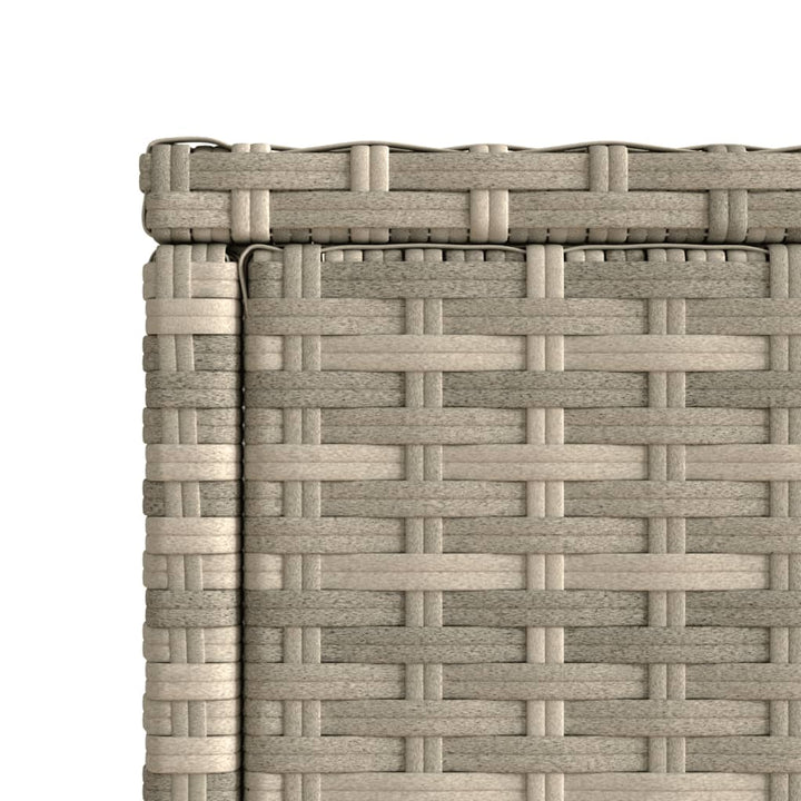 Masă Laterală Grădină, Blat Sticlă, Gri 58X27,5X55 Cm Poliratan