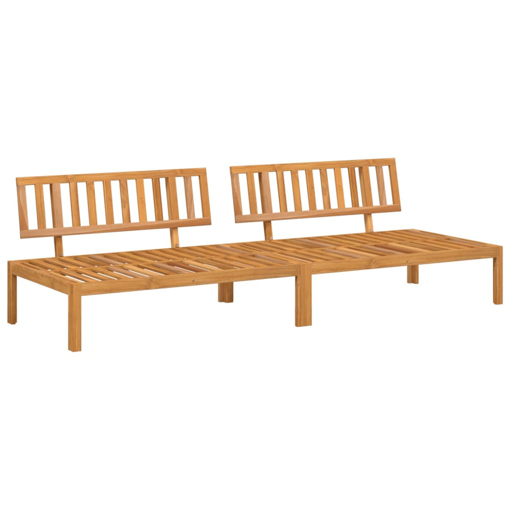 Set Canapele Mijloc Paleți De Grădină 2 Buc. Lemn Masiv Acacia