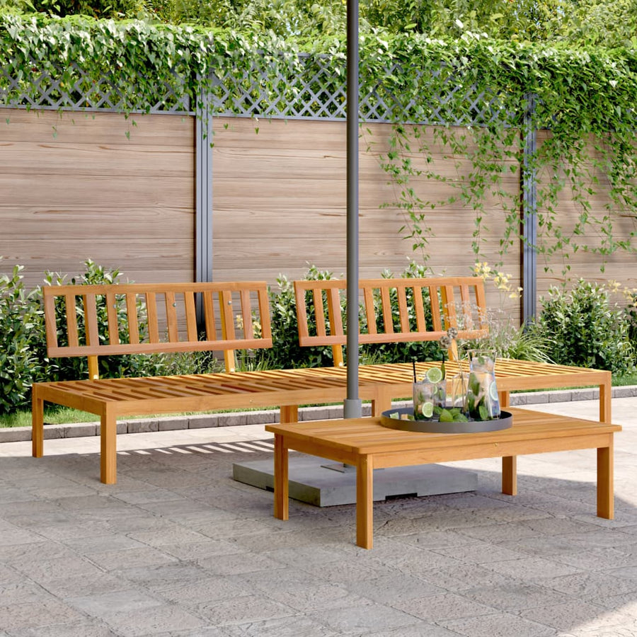 Set Canapele Mijloc Paleți De Grădină 2 Buc. Lemn Masiv Acacia