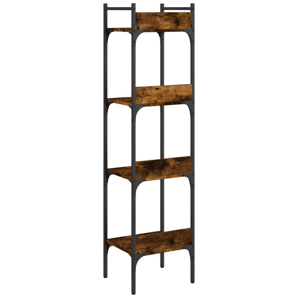 Bibliotecă 4 Niveluri, Stejar Fumuriu, 35X30X138,5 Cm
