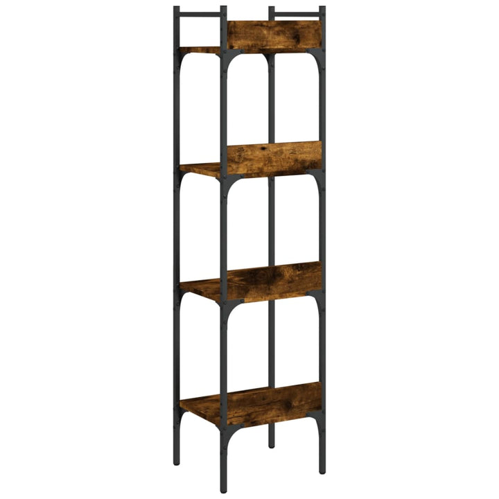 Bibliotecă 4 Niveluri, Stejar Fumuriu, 35X30X138,5 Cm