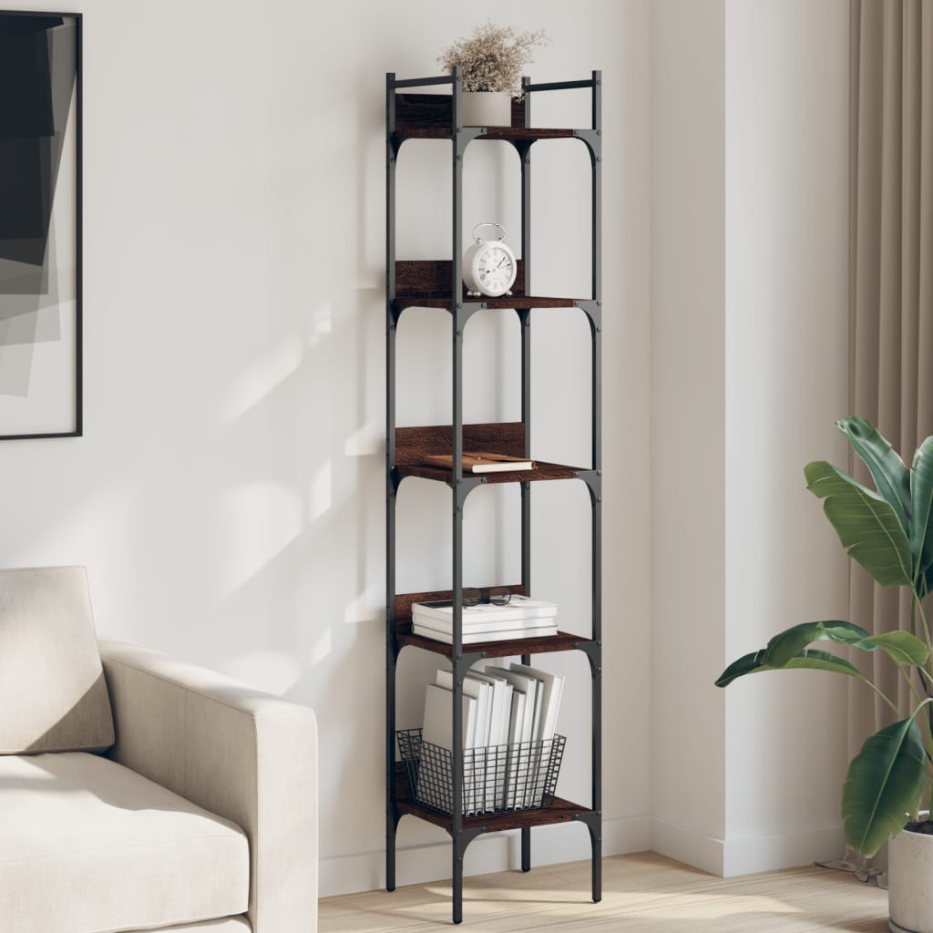 Bibliotecă 4 Niveluri, Stejar Fumuriu, 35X30X138,5 Cm
