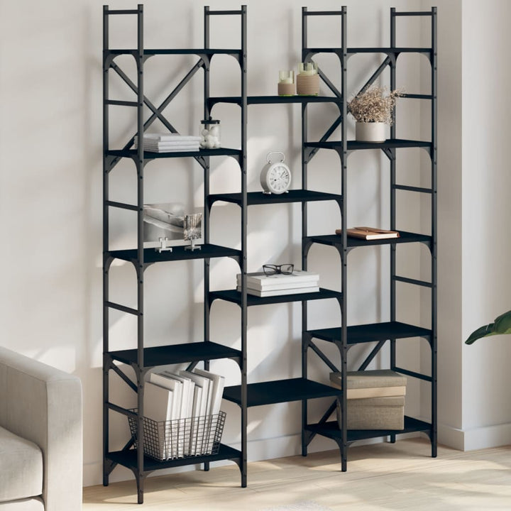 Bibliotecă, Gri Sonoma, 127,5X28,5X172,5 Cm, Lemn Prelucrat
