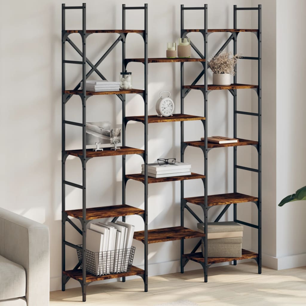 Bibliotecă, Gri Sonoma, 127,5X28,5X172,5 Cm, Lemn Prelucrat