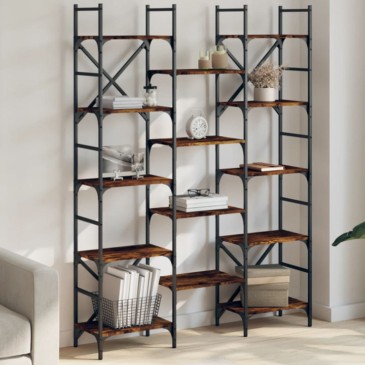 Bibliotecă, Gri Sonoma, 127,5X28,5X172,5 Cm, Lemn Prelucrat
