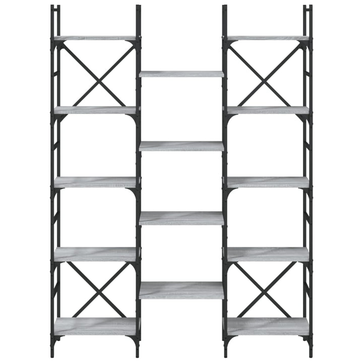 Bibliotecă, Gri Sonoma, 127,5X28,5X172,5 Cm, Lemn Prelucrat