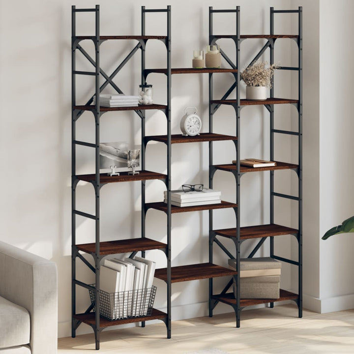 Bibliotecă, Gri Sonoma, 127,5X28,5X172,5 Cm, Lemn Prelucrat