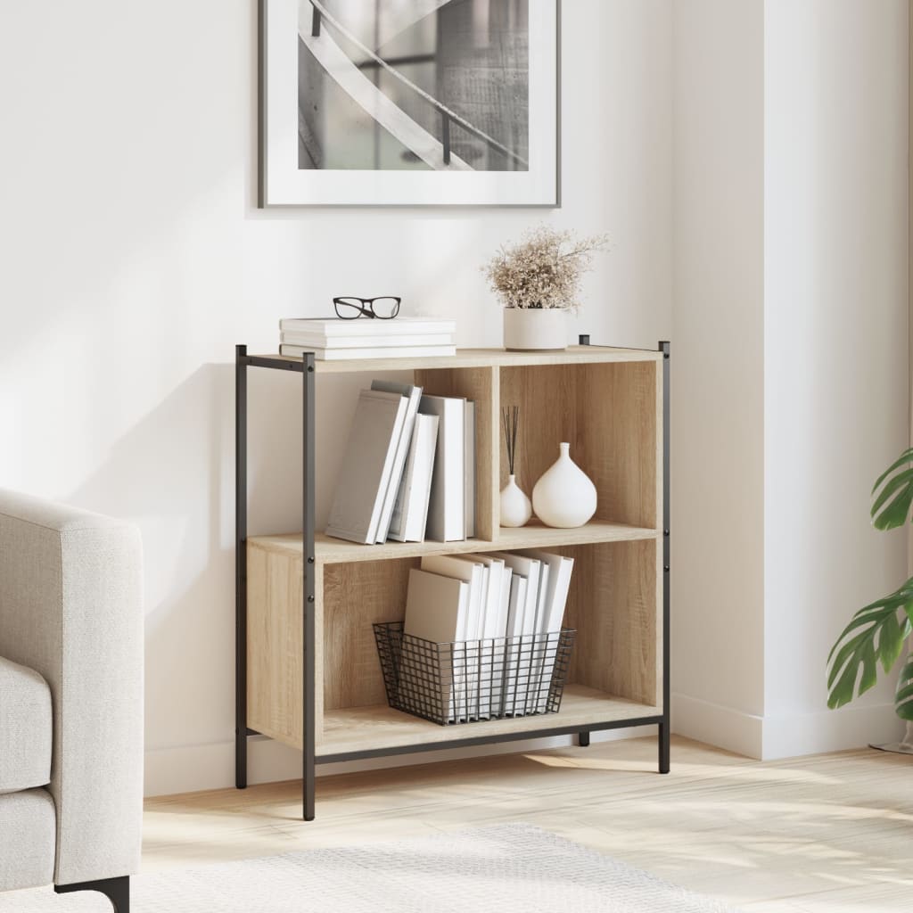 Bibliotecă, Stejar Fumuriu, 72X28X, Lemn Prelucrat