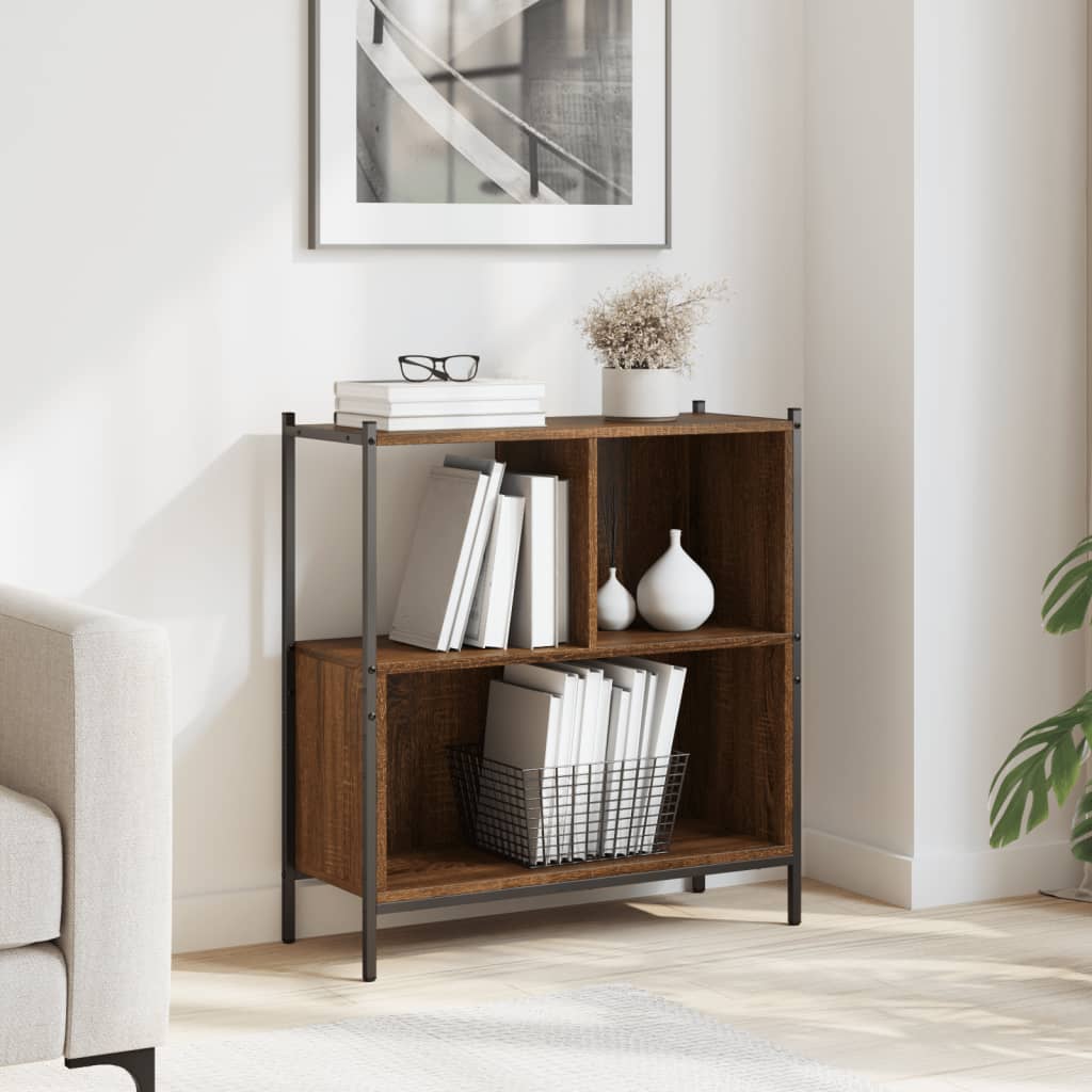 Bibliotecă, Stejar Fumuriu, 72X28X, Lemn Prelucrat