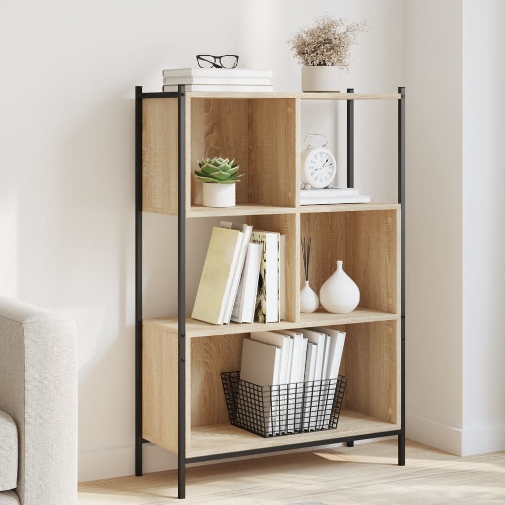 Bibliotecă, Stejar Fumuriu, 72X28X, Lemn Prelucrat