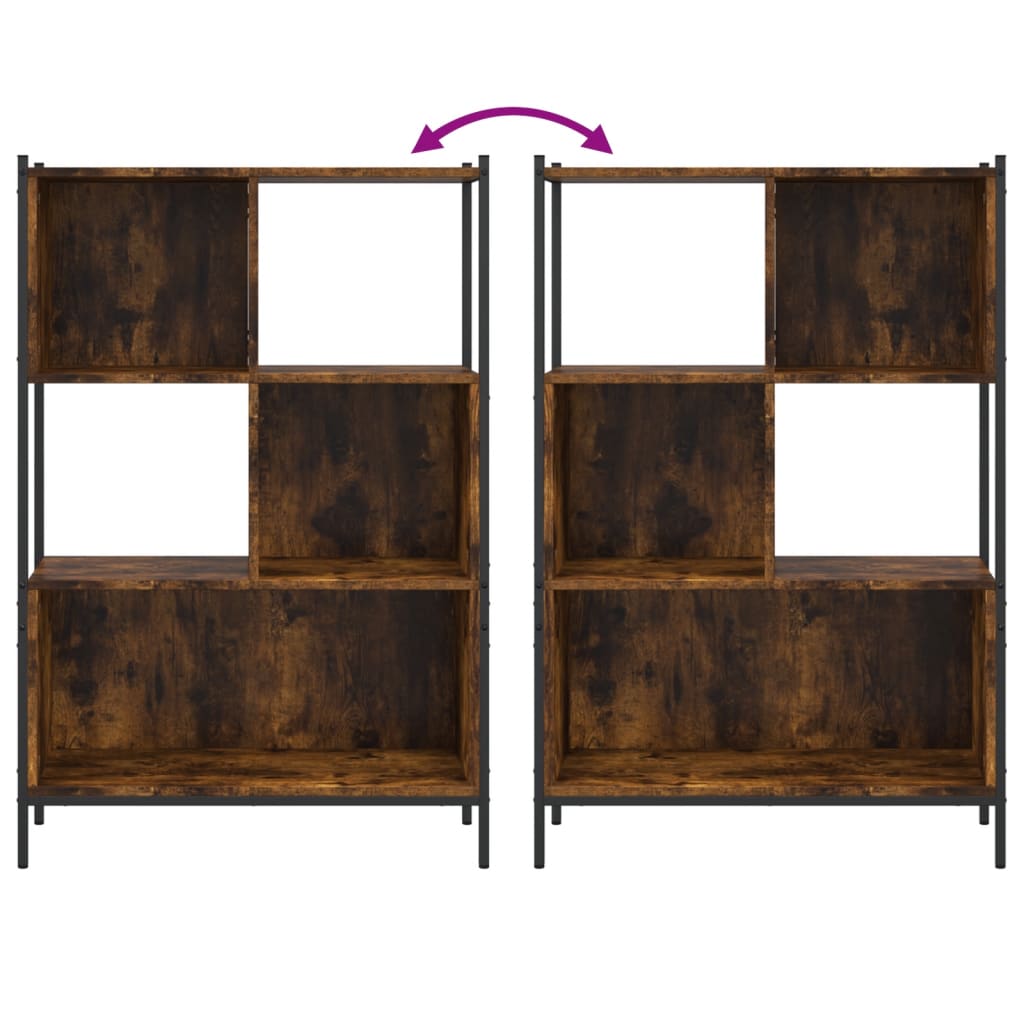 Bibliotecă, Stejar Fumuriu, 72X28X, Lemn Prelucrat