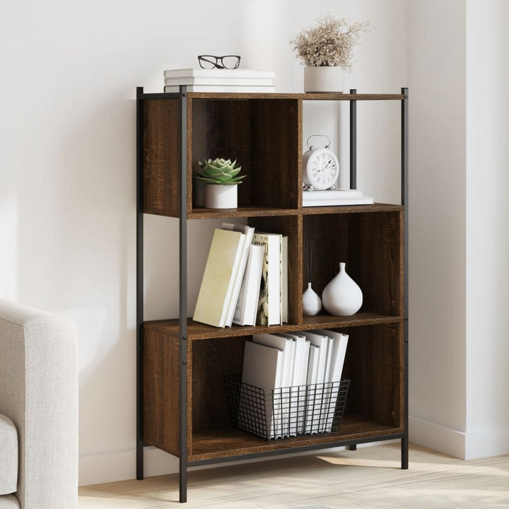Bibliotecă, Stejar Fumuriu, 72X28X, Lemn Prelucrat