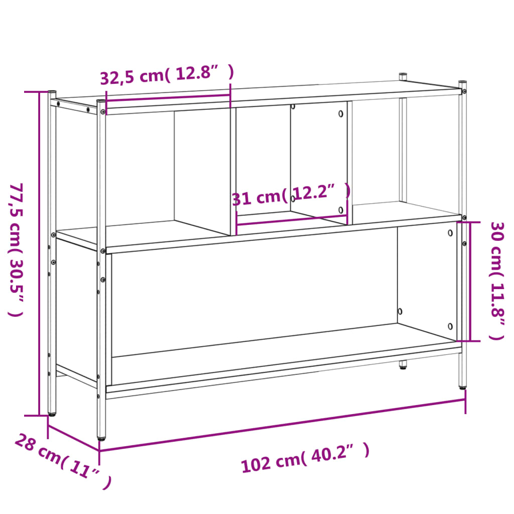Bibliotecă, , 102X28X77,5 Cm, Lemn Prelucrat