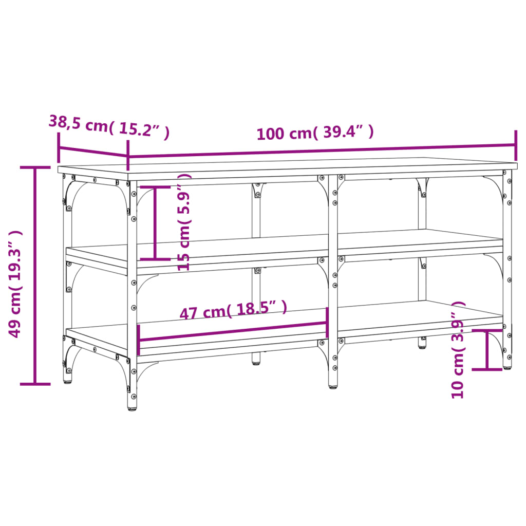 Bancă De Pantofi, , 100X38,5X49 Cm, Lemn Prelucrat