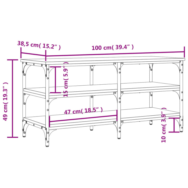 Bancă De Pantofi, , 100X38,5X49 Cm, Lemn Prelucrat