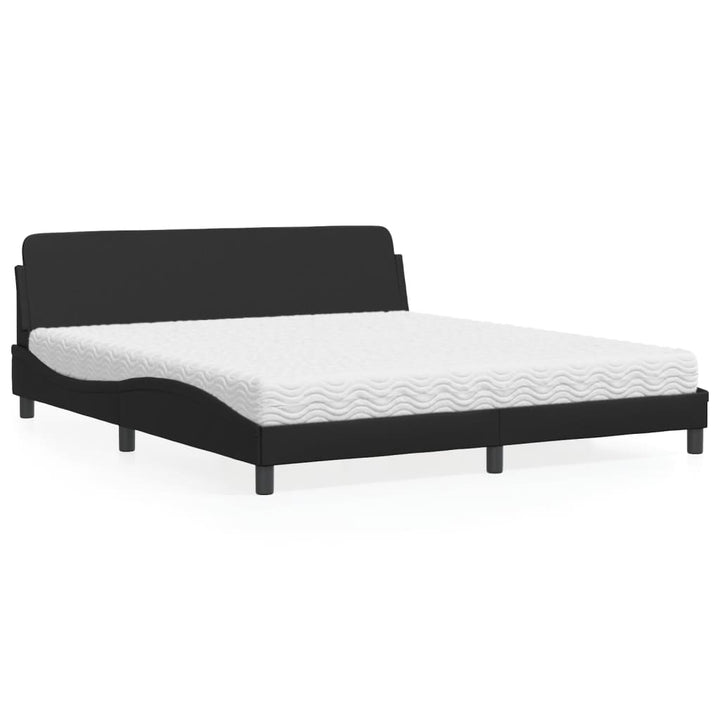 Pat Cu Saltea, Negru Și Alb, , Piele Ecologică