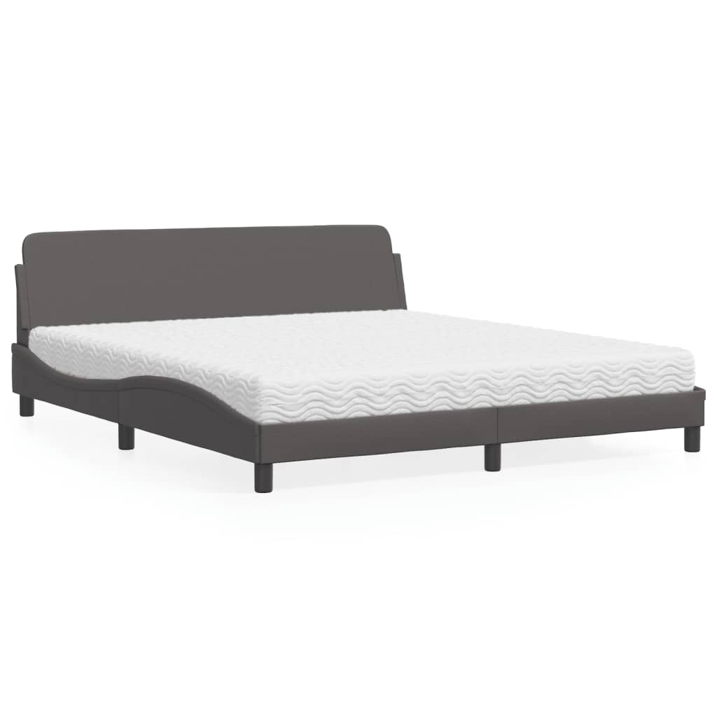 Pat Cu Saltea, Negru Și Alb, , Piele Ecologică