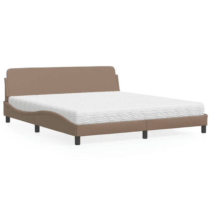 Pat Cu Saltea, Negru Și Alb, , Piele Ecologică