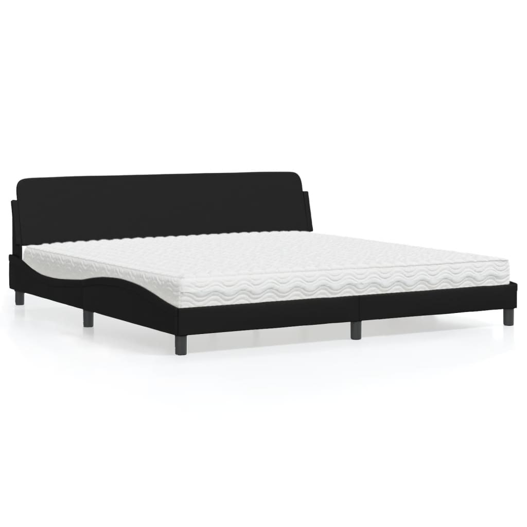 Pat Cu Saltea, Negru Și Alb, , Piele Ecologică