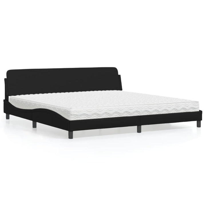Pat Cu Saltea, Negru Și Alb, , Piele Ecologică