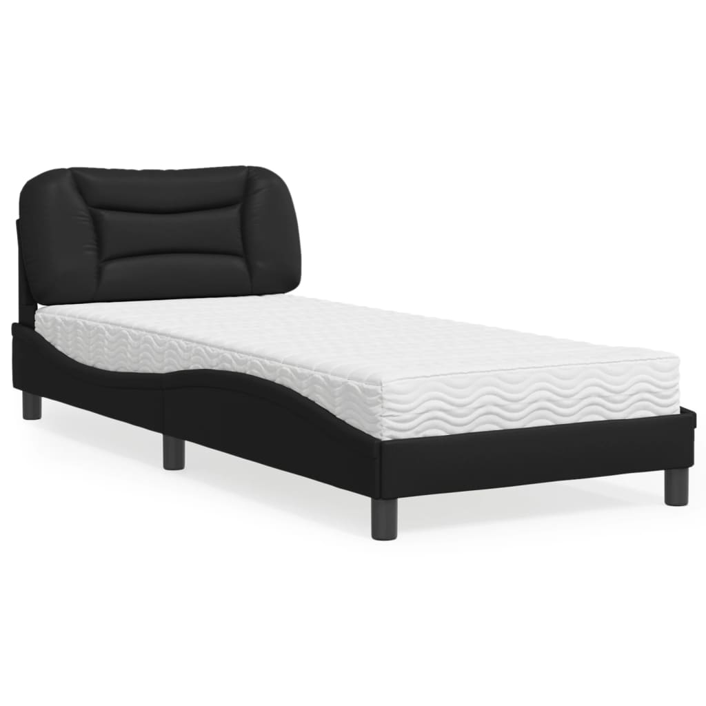 Pat Cu Saltea, Negru Și Alb, , Piele Ecologică