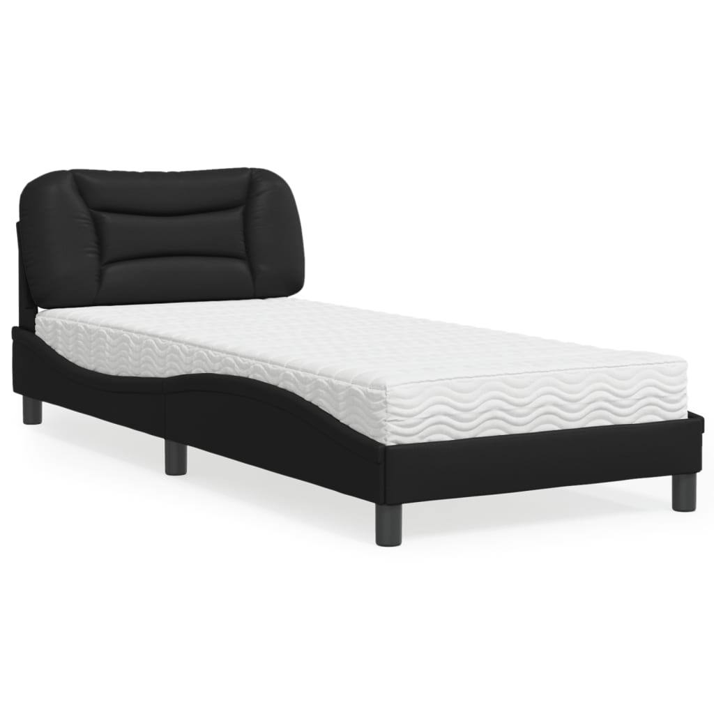 Pat Cu Saltea, Negru Și Alb, , Piele Ecologică