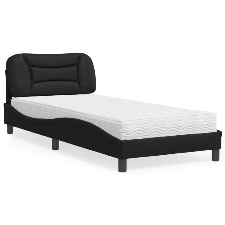 Pat Cu Saltea, Negru Și Alb, , Piele Ecologică