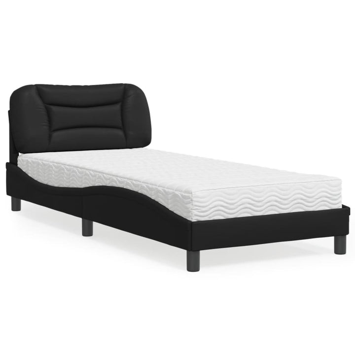 Pat Cu Saltea, Negru Și Alb, , Piele Ecologică