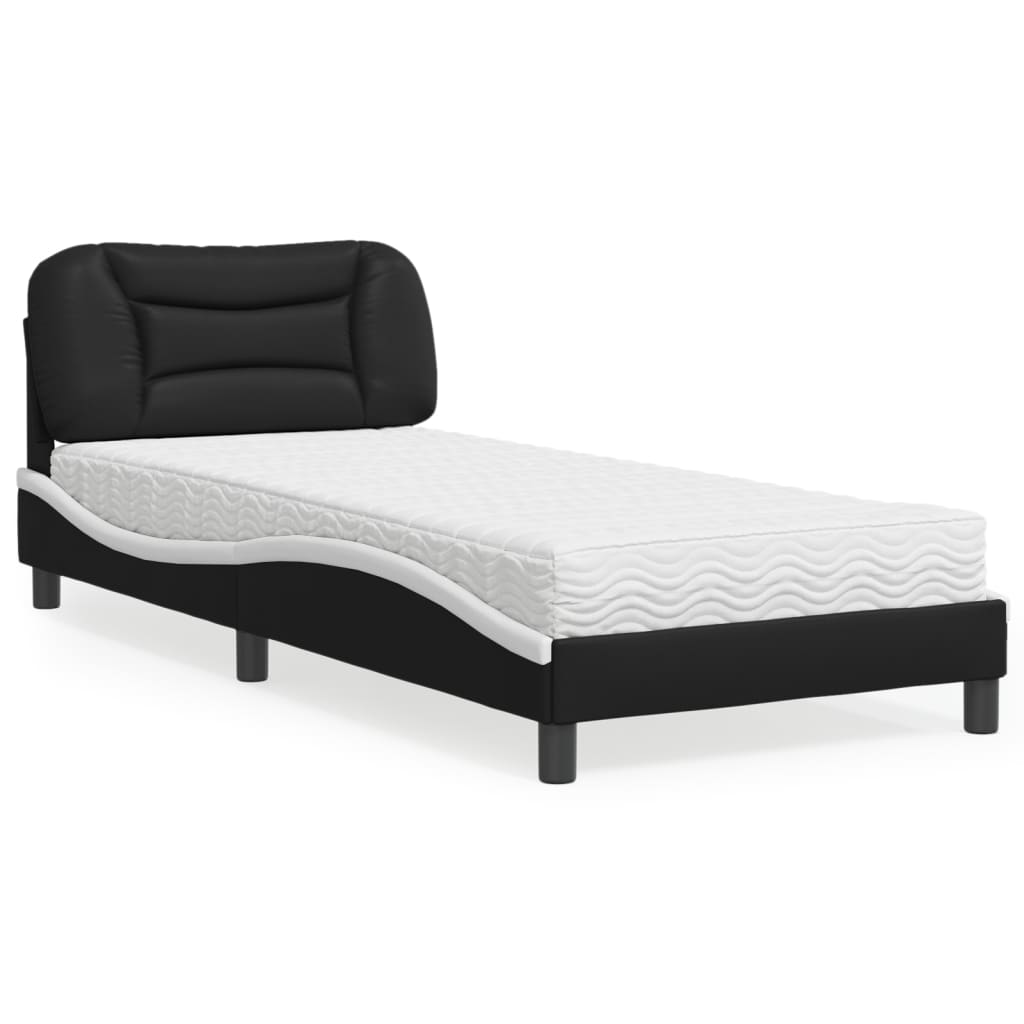 Pat Cu Saltea, Negru Și Alb, , Piele Ecologică
