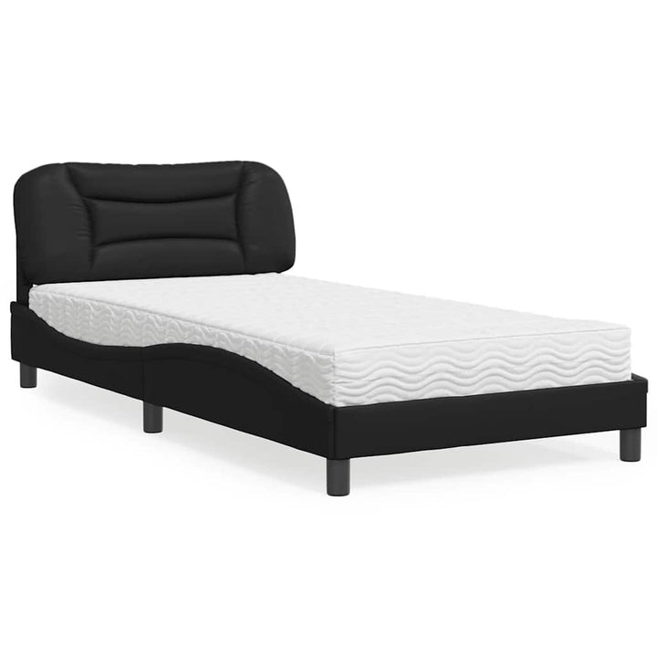 Pat Cu Saltea, Negru Și Alb, , Piele Ecologică