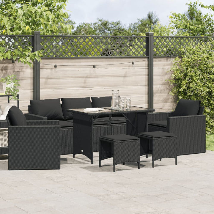 Set Canapele De Grădină Cu Perne, 6 Piese, Bej, Poliratan