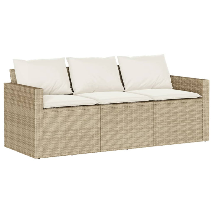 Set Canapele De Grădină Cu Perne, 6 Piese, Bej, Poliratan