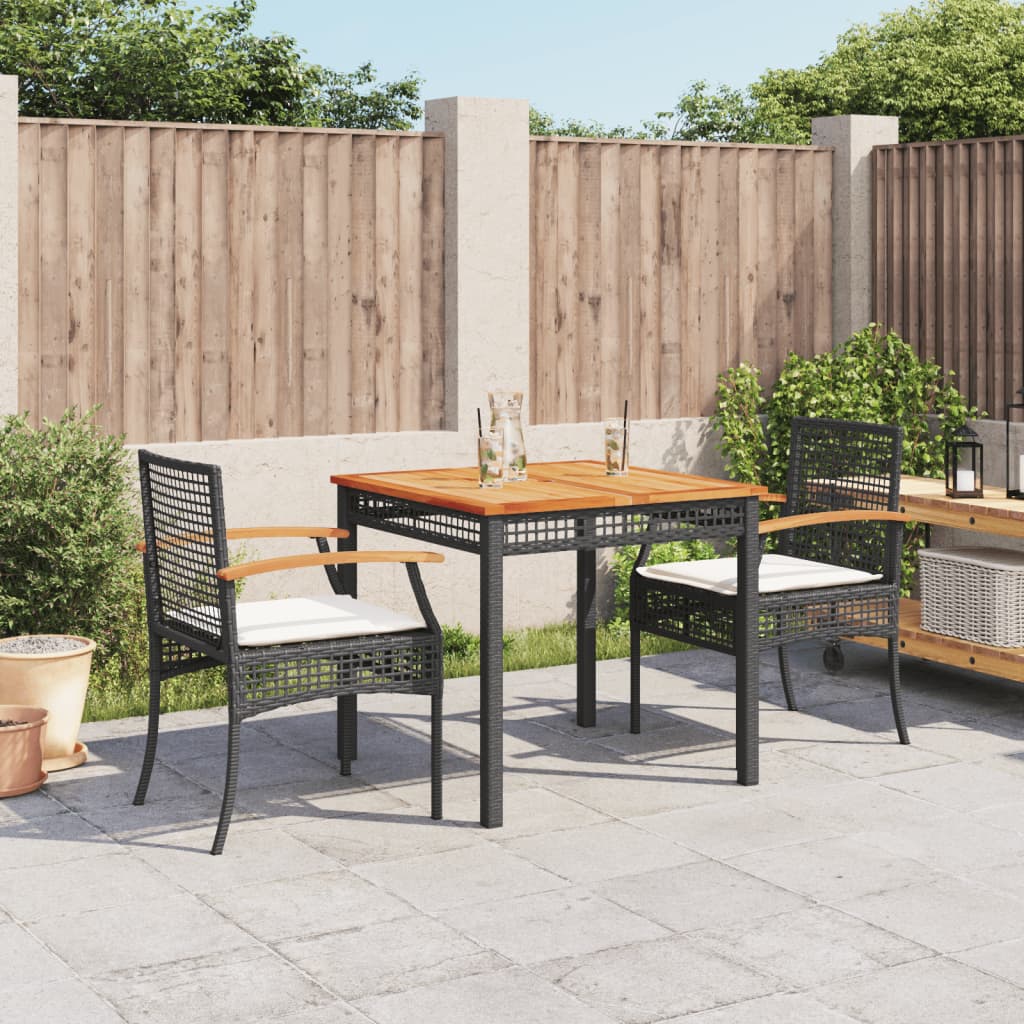 Set Mobilier De Grădină Cu Perne, 4 Piese, Negru, Poliratan