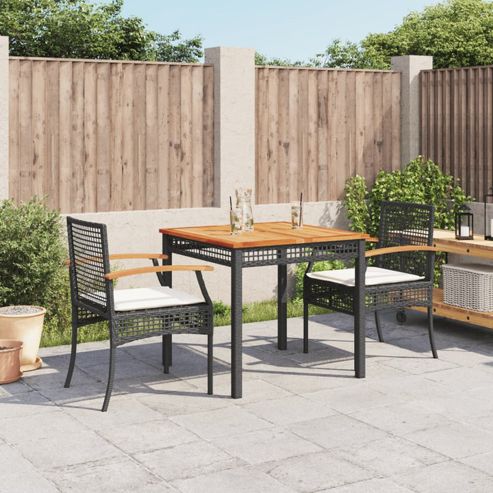 Set Mobilier De Grădină Cu Perne, 4 Piese, Negru, Poliratan