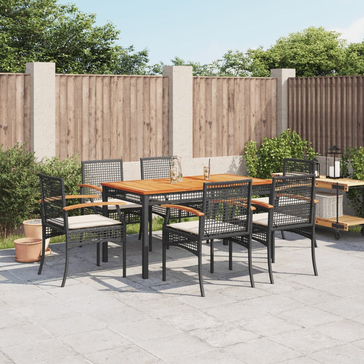 Set Mobilier De Grădină Cu Perne, 4 Piese, Negru, Poliratan