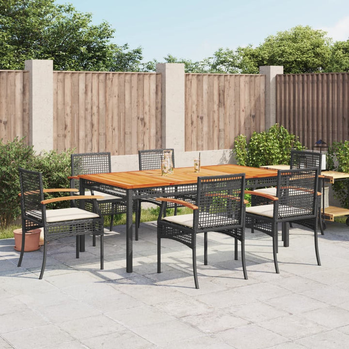 Set Mobilier De Grădină Cu Perne, 4 Piese, Negru, Poliratan