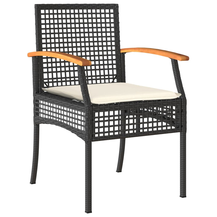 Set Mobilier De Grădină Cu Perne, 4 Piese, Negru, Poliratan