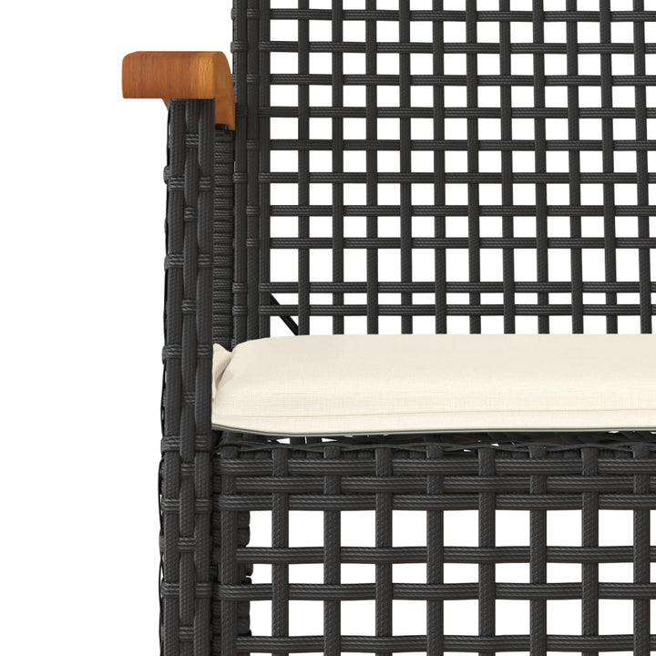 Set Mobilier De Grădină Cu Perne, 4 Piese, Negru, Poliratan