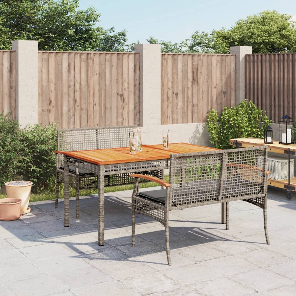 Set Mobilier De Grădină Cu Perne, 5 Piese, Gri, Poliratan