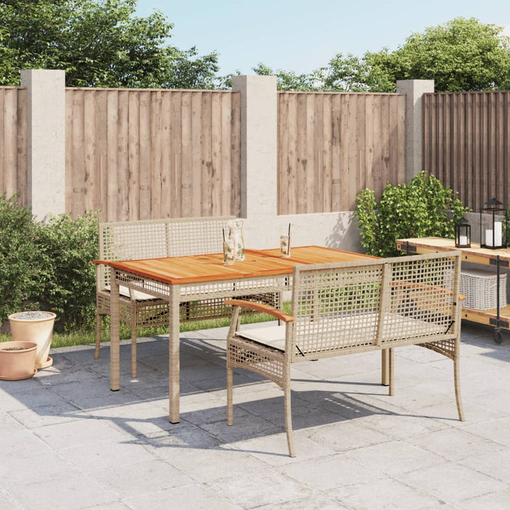 Set Mobilier De Grădină Cu Perne, 5 Piese, Bej, Poliratan