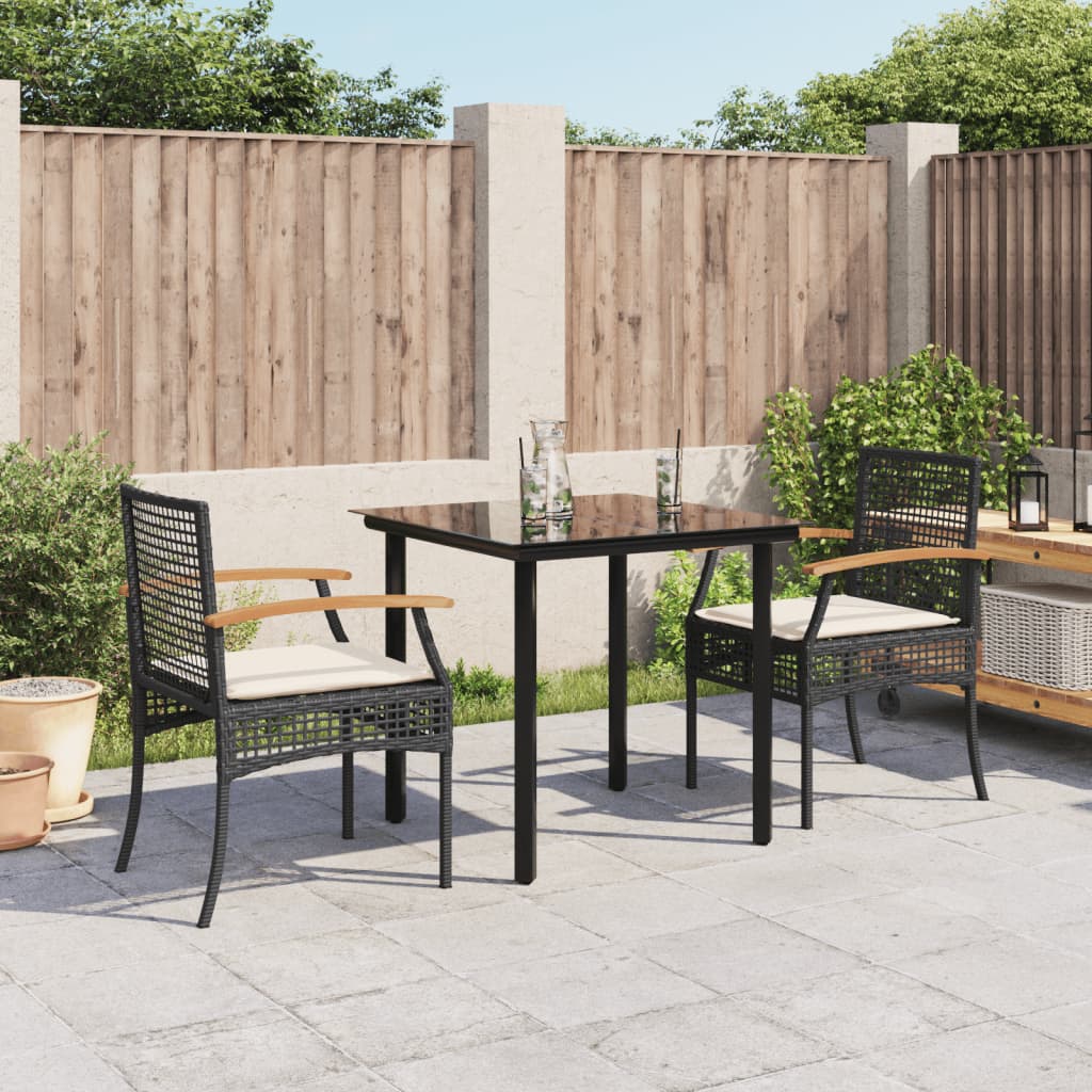 Set Mobilier De Grădină Cu Perne, 3 Piese, , Poliratan
