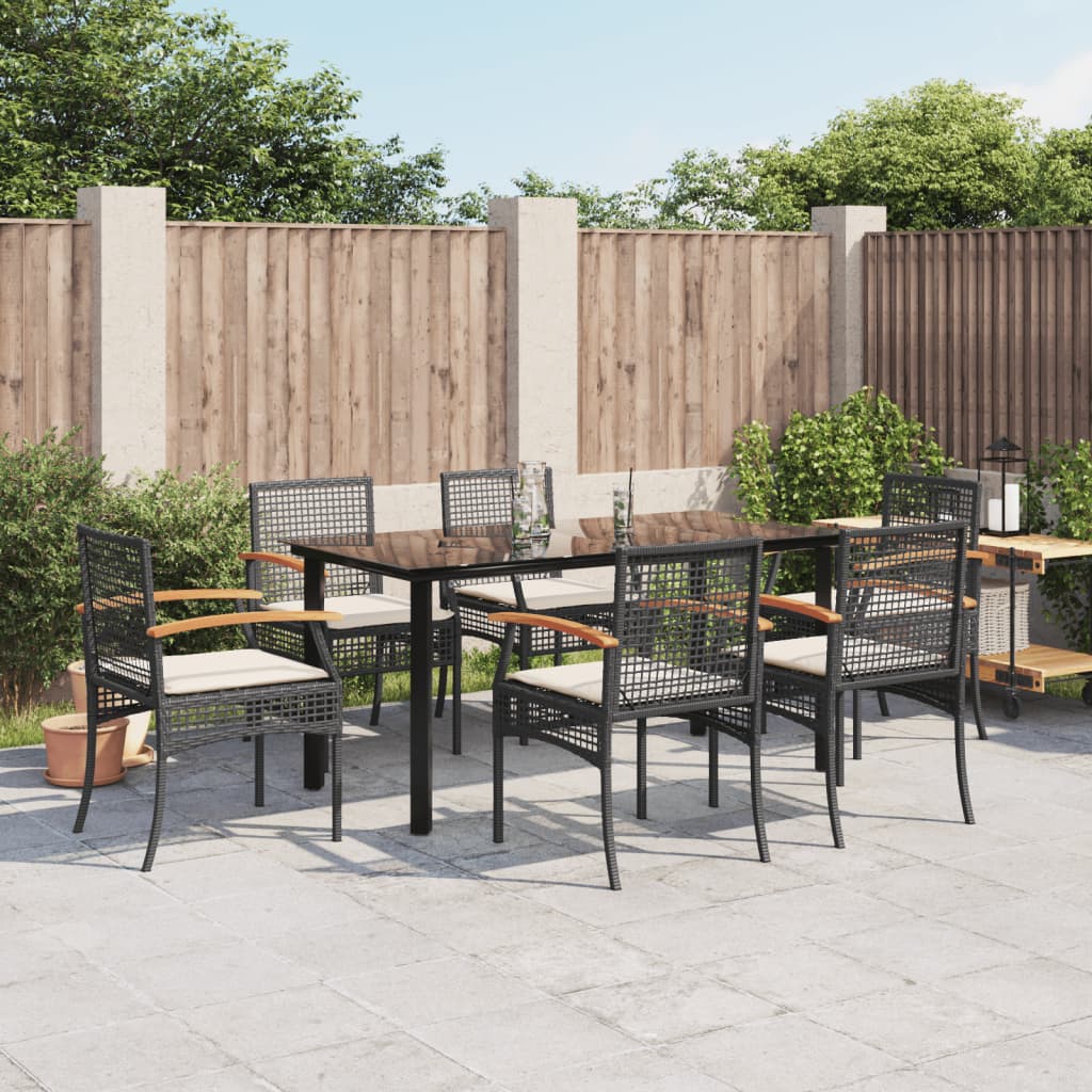 Set Mobilier De Grădină Cu Perne, 3 Piese, , Poliratan
