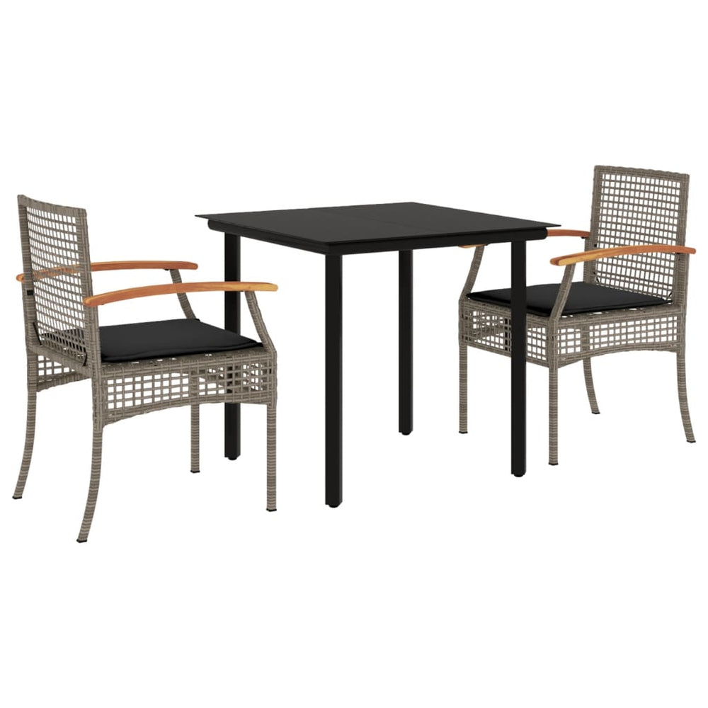 Set Mobilier De Grădină Cu Perne, 3 Piese, , Poliratan