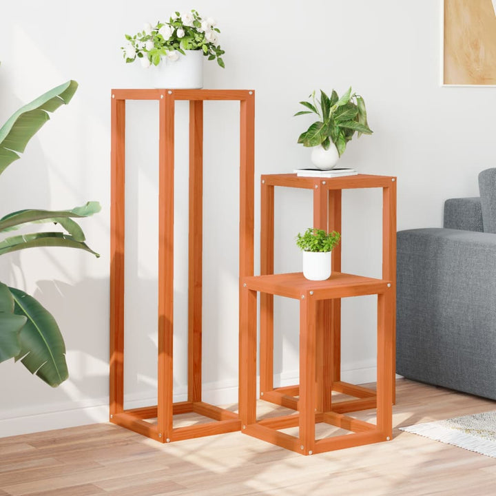 Suporturi De Plante, 3 Buc., , Lemn Masiv De Pin