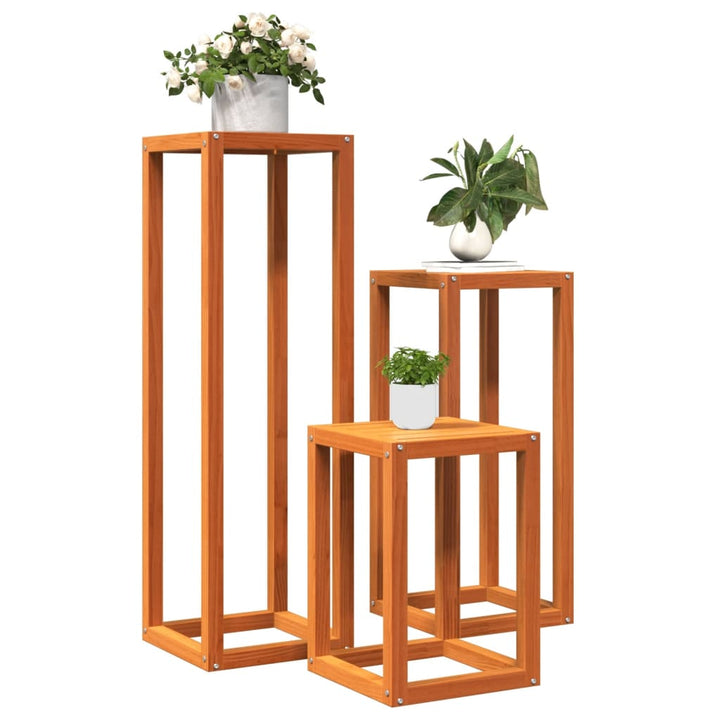 Suporturi De Plante, 3 Buc., , Lemn Masiv De Pin