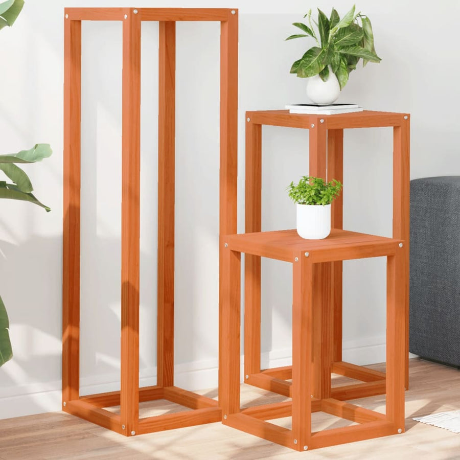 Suporturi De Plante, 3 Buc., , Lemn Masiv De Pin